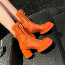 botines tacon grueso negro – Compra botines tacon grueso negro con envío  gratis en AliExpress version