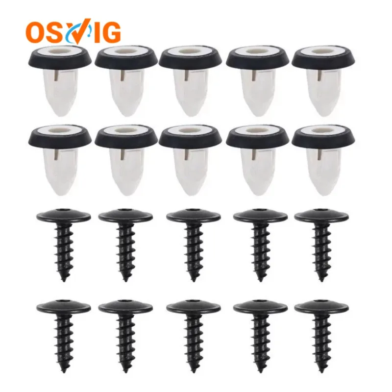 Car Accessories Auto Fasteners Auto Accessories Car Screws 10PCS OE#51127020321 51-12-7-020-321 For BMW Trim Expanding Nut + screw license plate base Clip