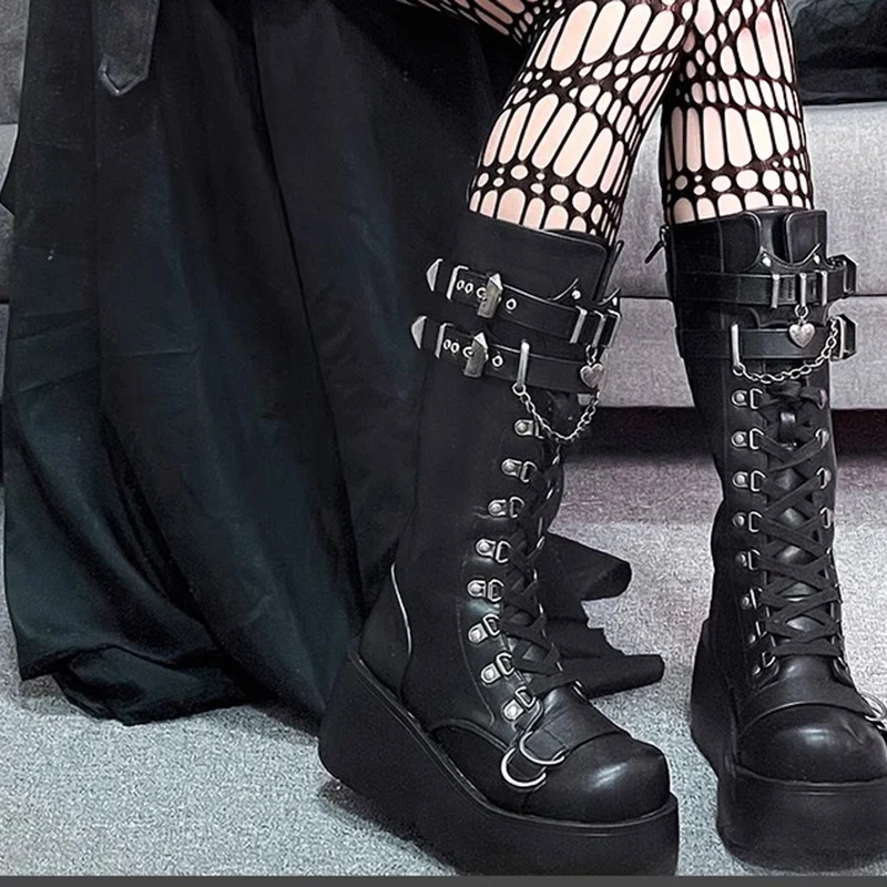 【mnem】1146 Buckle Strap Platform Chunky Long Boots (8cm) 61VhYwug1EL._UF894,1000_QL80_.jpg