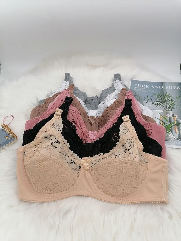 Women's Bra Large Size 34B-46E Sexy Lace bra With Hoops Support