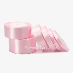 Elegant Satin Ribbon for Gift Wrapping and Craft Decoration - 25 Yards, Multiple Widths (Baby pink)