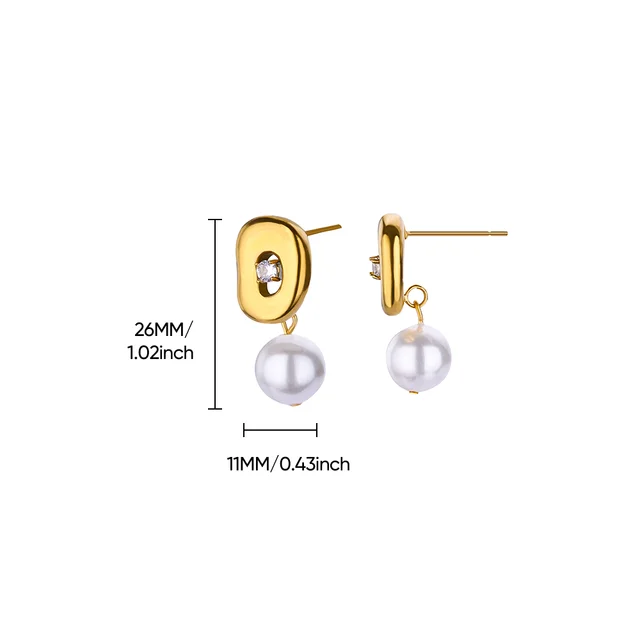 Boucles d'oreilles circulaires pour femmes, Vintage, Punk, Baroque, perles, Clip d'oreille en acier inoxydable, bijoux pour femmes, Imitation de perles, cadeau Mujer