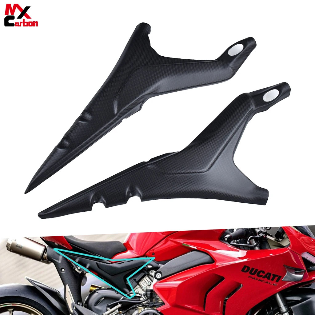 

Motorcycle Real Carbon Fiber Seat Side Panel Plate Cover Fairing Accessories for DUCATI Panigale V4 V4S V4R 2018-2023