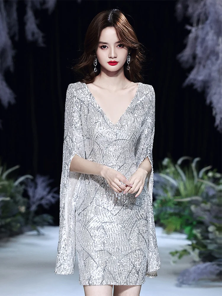 

Женское вечернее платье, новинка 2023, средней высоты, роскошное платье для маленькой группы, темпераментное платье знаменитости для маленького человека