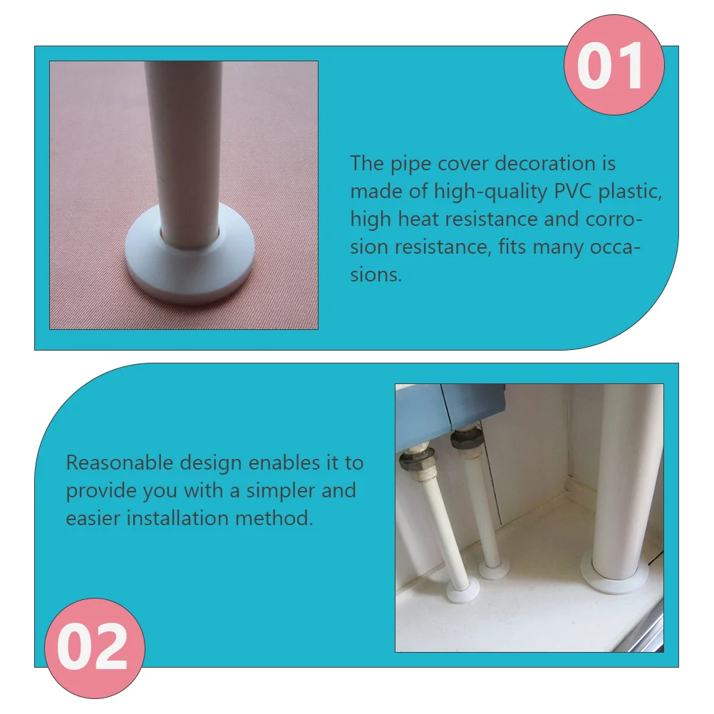 12 Pcs Decoration Cover Hole PVC Round Pipeline Wall Accessories Water Accessory Wall-mounted