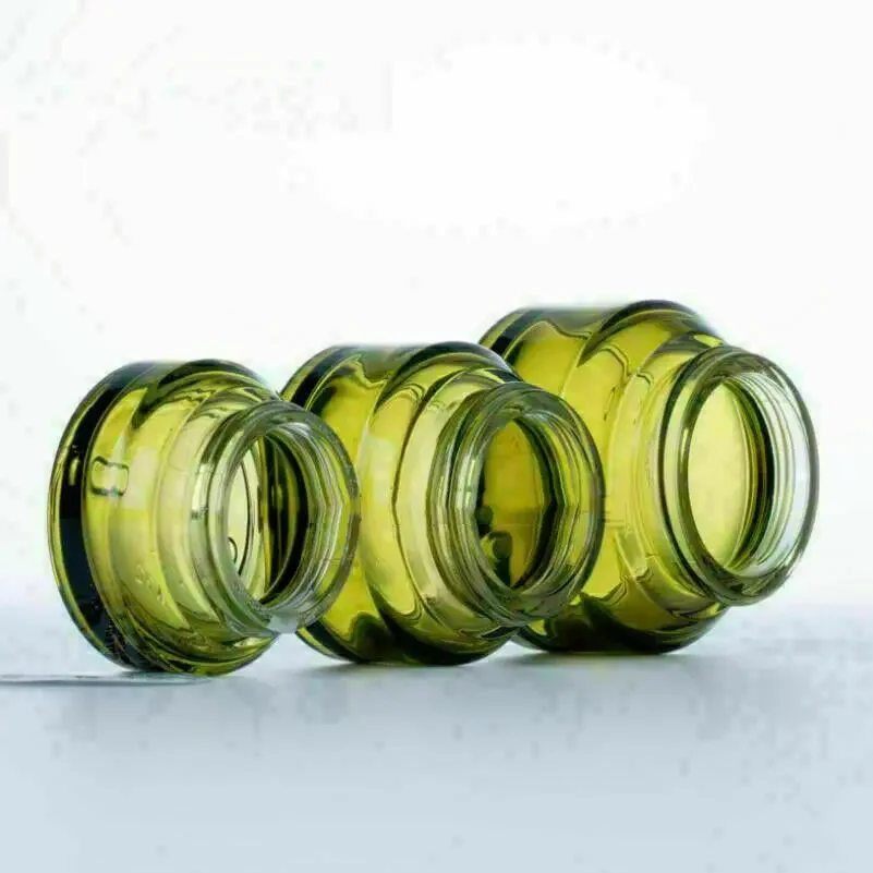5Pack 15g 30g 50g Round Amber Glass Cosmetic Jars with Inner Liners and Black Lids Travel Jar Refillable Containers Makeup Cream 6