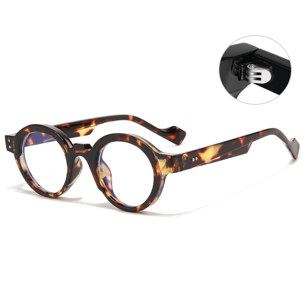 Retro Round Frame Myopia Glasses for Men Anti Blue Light Optical Eyewear Reading Eyeglasses Diopter 0~-600 Can Be Customizable 4