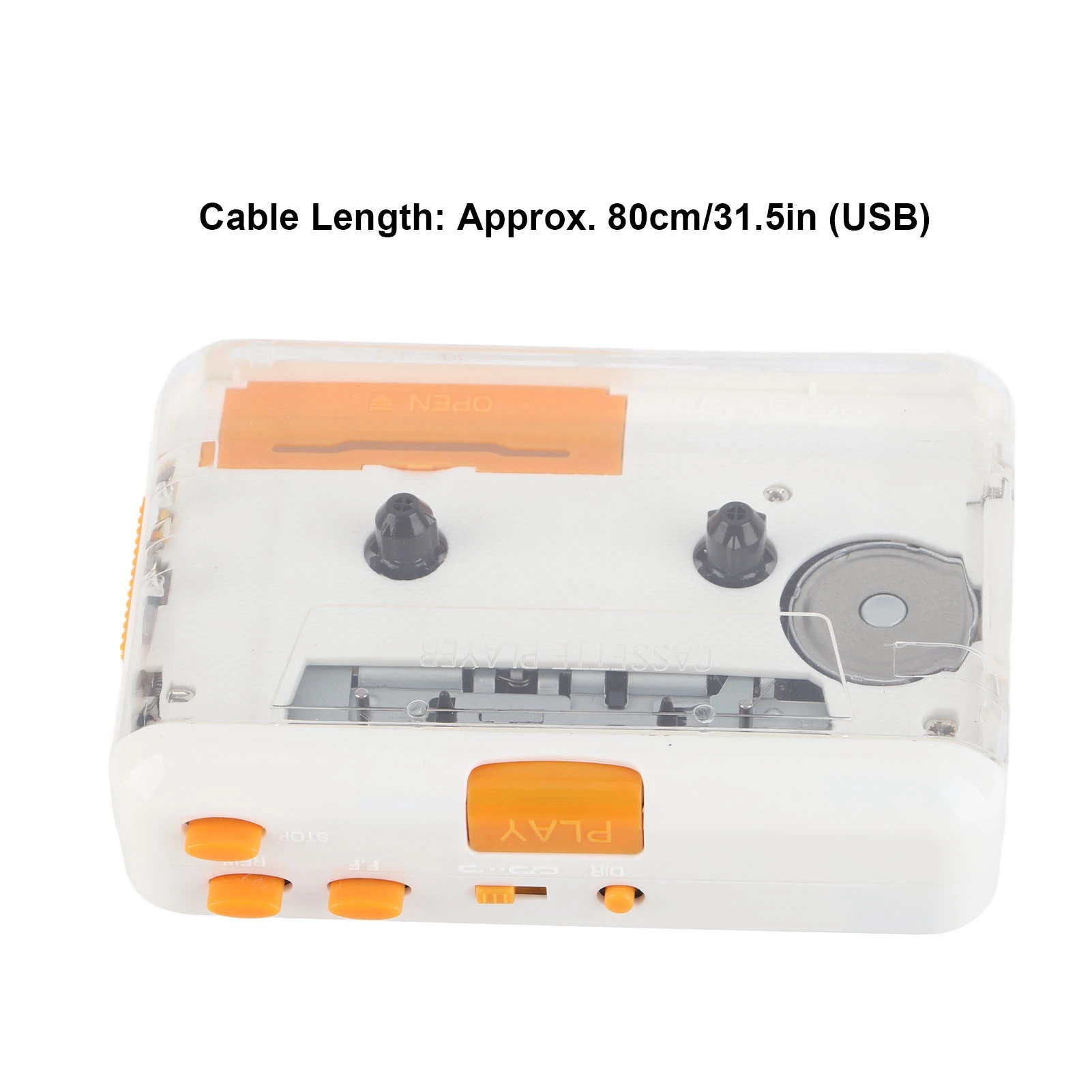 USB Cassette Converter Plug and Play Portable MP3 Music Tape Player with Earphone for PC