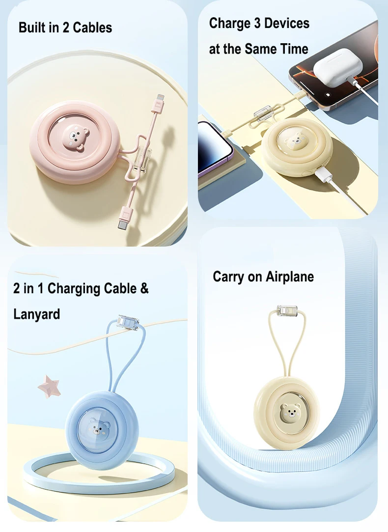 Mini powerbank 20000mah con cable integrado diseño cartoon_voghion.com