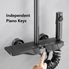 Grey Shower System Set Bathroom Digital LED Rain Showers Faucet Brass Bath Thermostat Rainfall Shower 4 Way with Bidet Taps Sets 3