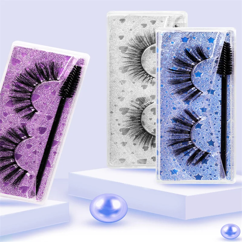 

Factory Wholesale 15 style V series Natural Faux Mink eyelash with eyelash brush