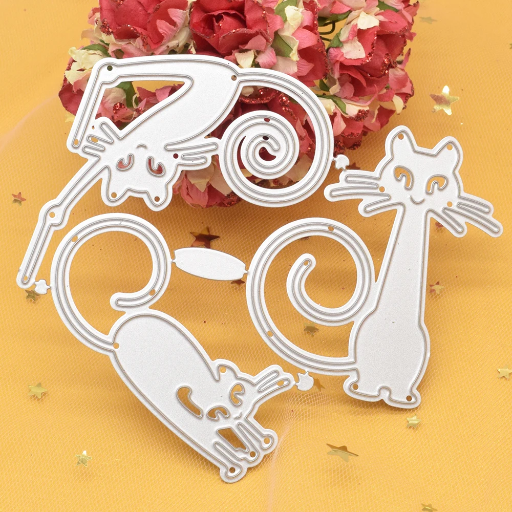 

Animals Cat Metal Cutting Dies For Scrapbooking Paper Card Album Gift Box Decoration Embossing Template Craft Dies