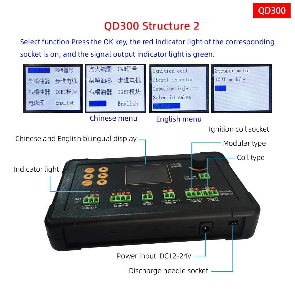 QD300 Solenoid and Stepper Motor Testing