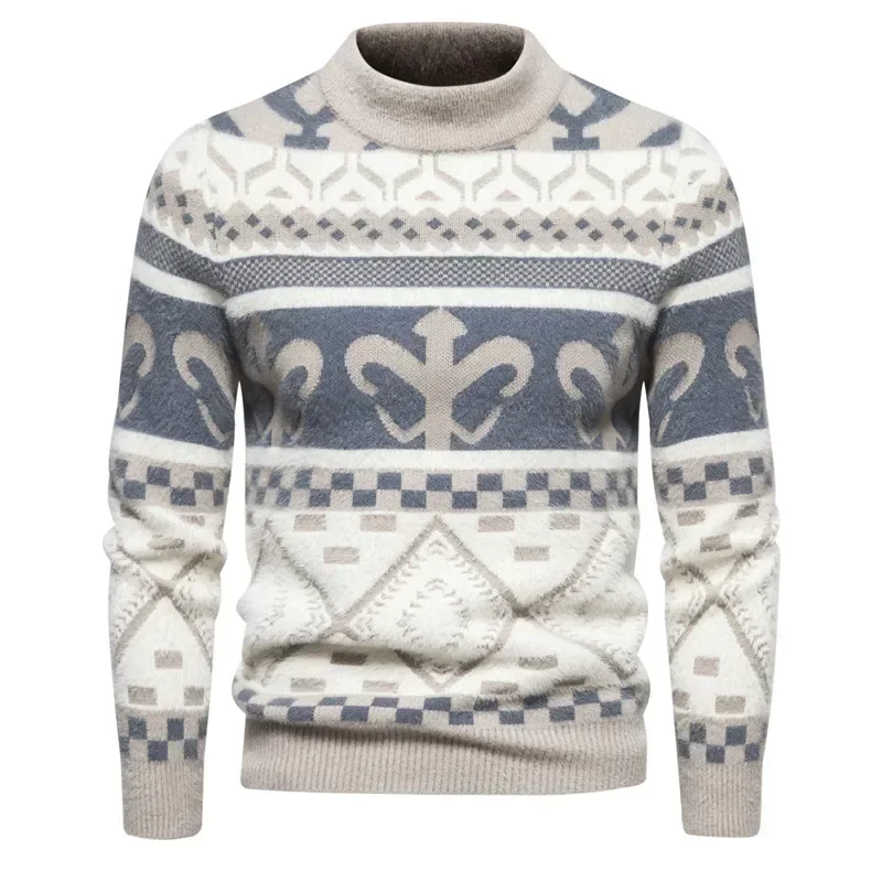 

Men's New Casual Imitation Mink Sweater Soft and Comfortable Fashion Warm Knit Sweater