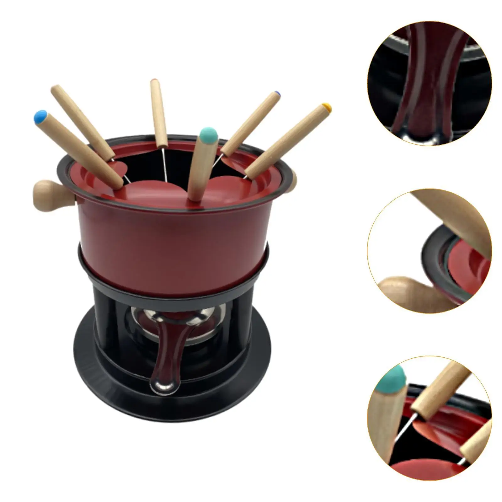 Fondue Maker Pot Multifunction Stable Cheese Fondue Set Thickened Cheese Pot for Household Kitchen Holiday Dessert Party