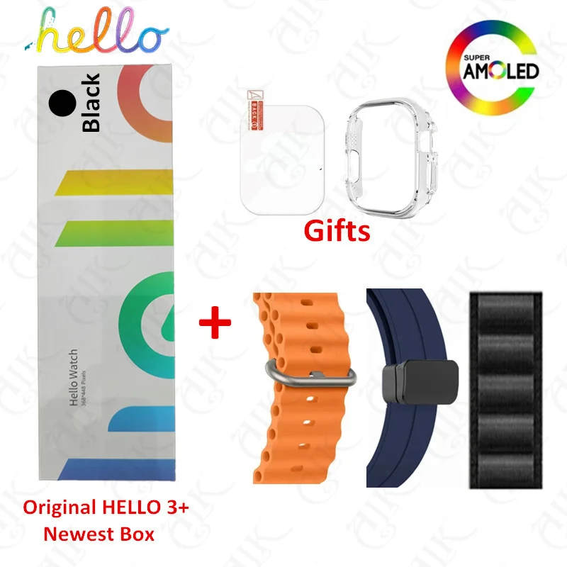 Hello Watch 3 Plus Ʈ Ʈġ, AMOLED, 1GB ROM, NFC ħ,  ȭ,  Ʈ ġ, IOS ȵ̵, 2024 