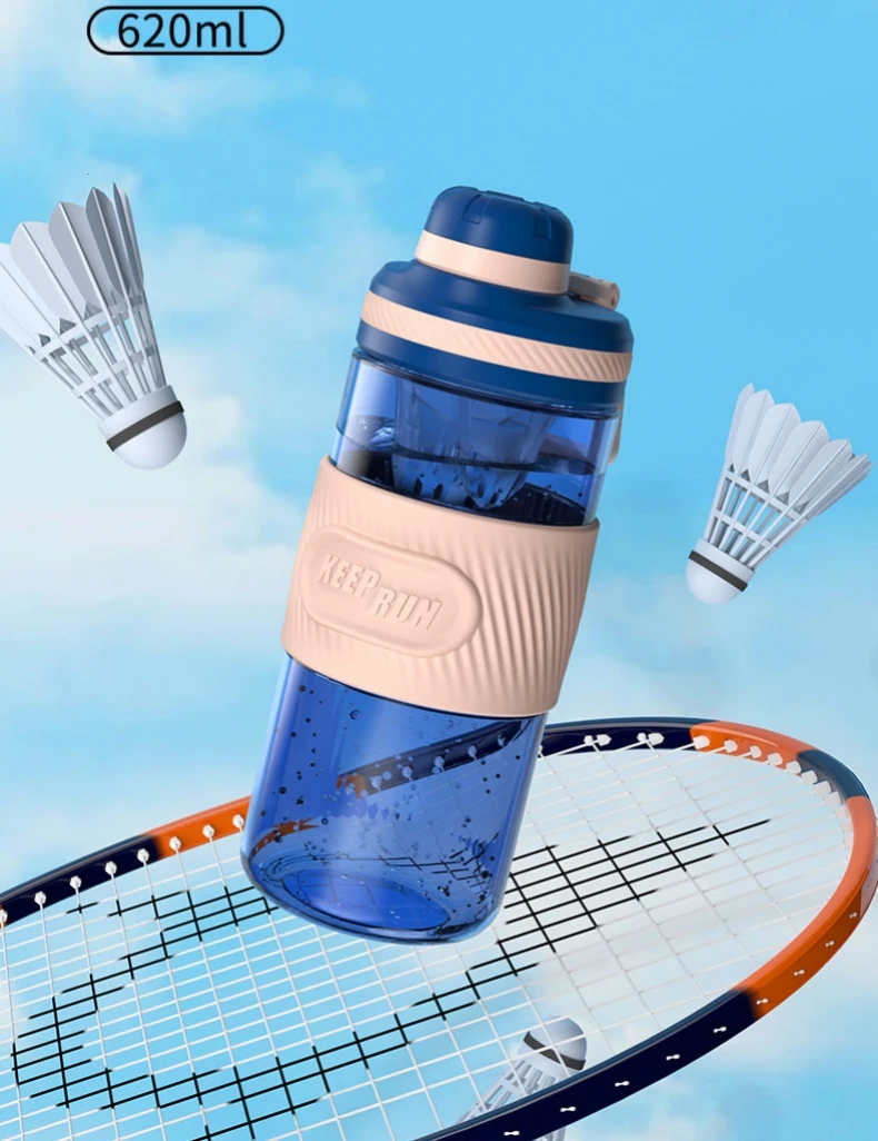Description Picture 2 of item620ML Sports Shaker Bottle Whey Protein Powder Mixing Bottle Sports Fitness Water Cup Outdoor Portable Plastic Drink Cup Cycling