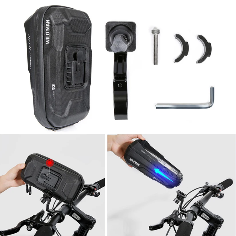Wild Man Bike Handlebar Bag Bicycle Phone Holder Waterproof