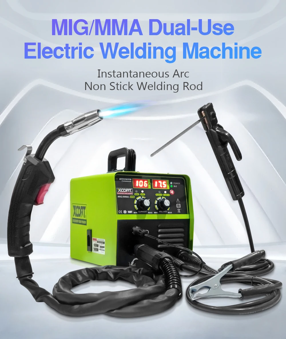 Máquina de Soldadura XCORT con MIG MMA, 110V/220V: Equipo de Soldadura Versátil para Trabajo en Hogar y Coche
