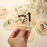 7PCS Newborn Photography Props Wooden Monthly Milestone Cards Baby Shower Gifts for Boys and Girls Photography Accessories 4
