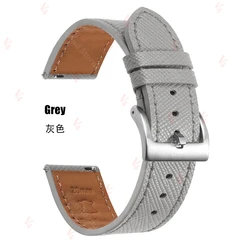 Vintage Brown Cowhide Quick Release Orange Watchband Strap, Multiple Sizes Available - 22mm (Grey)