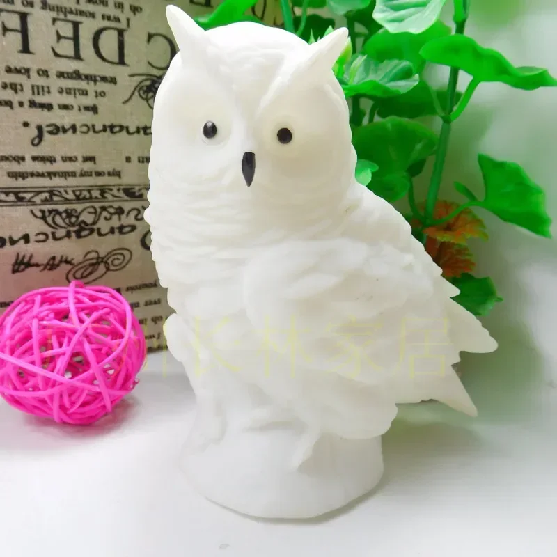 ins hot selling 3D stereo owl vinyl LED nightlight cartoon creative gift decoration children's bedroom bedside lamp