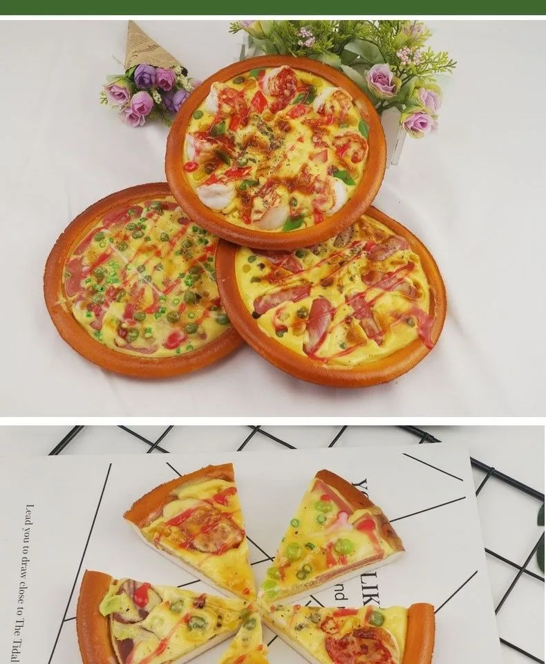Description Picture 5 of itemArtificial PU Fake Food Model Photography Props Simulation Pizza Restaurant Kitchen Home Decoration Sausage Shrimp Meat Pasty