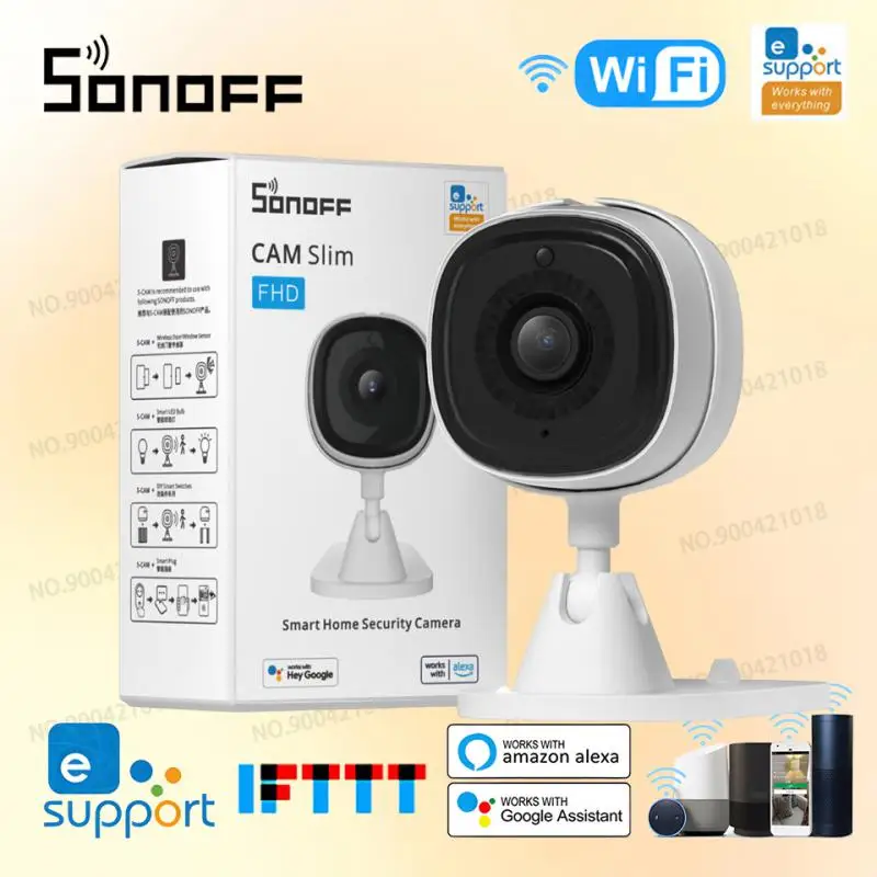 

SONOFF CAM Slim WiFi Smart Security Camera 1080P HD Motion Alarm Two-Way Audio Scene Linkage Via EWeLink APP Alexa Google Home ﻿