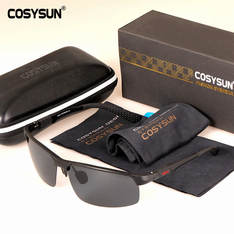 COSYSUN Brand Driving Glasses Polarized Sunglasses Men Goggle Men Aluminum Alloy Polarized drivers' Glasses fisishing  031021