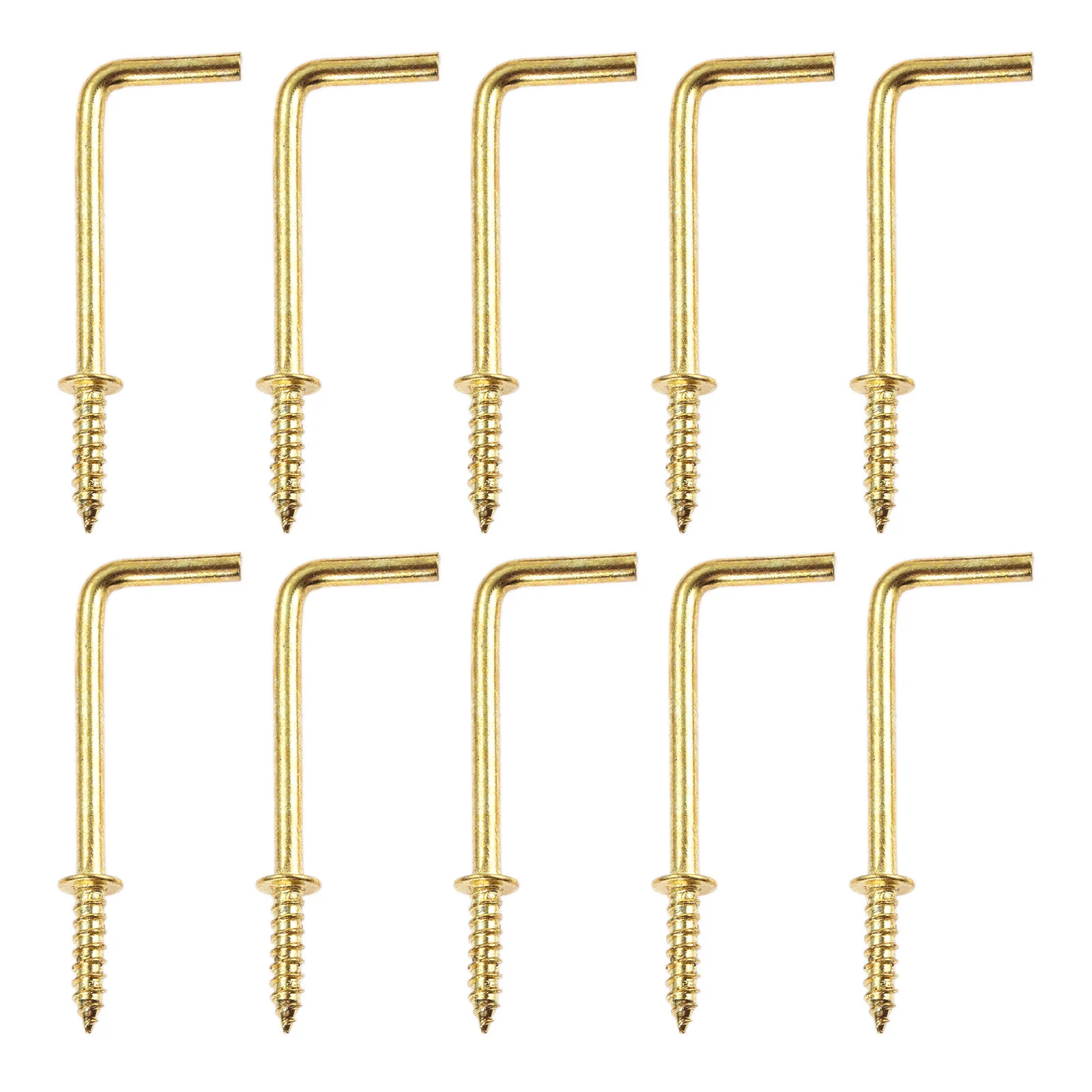 dophee 10pcs Hools Screw L Shaped Hanging Hangers Fastener Tools Home Furniture Dresser Cup Hooks