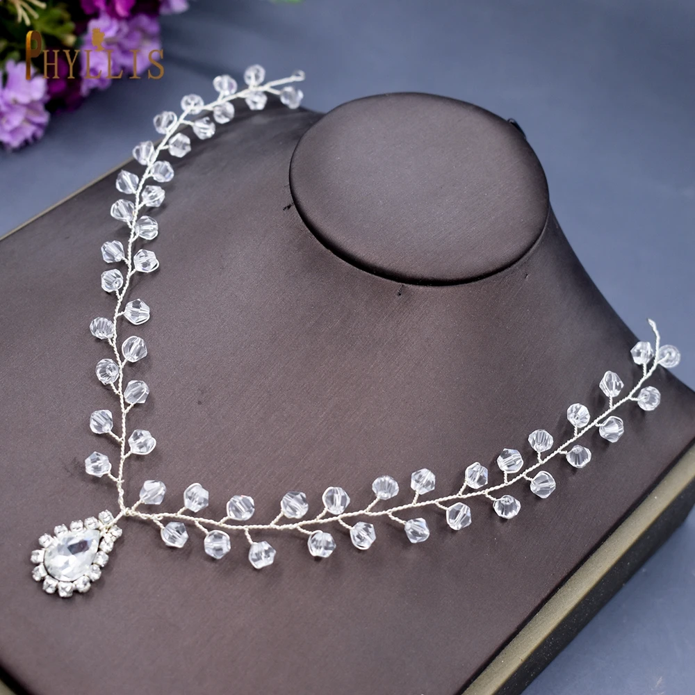 A457 Crystal Women Forehead Headband Wedding Hair Chain Bride Headpiece Headwear Bridal Hair Accessories Gift Ornament