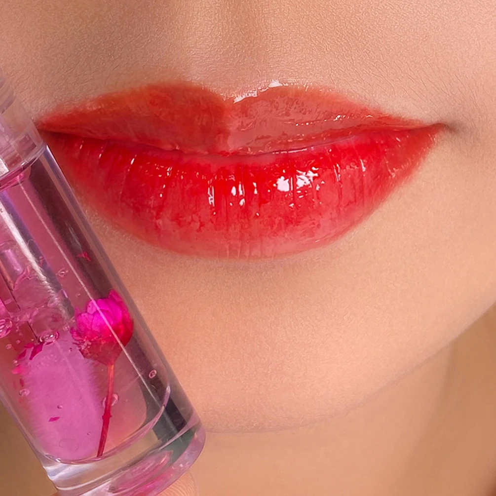 

5 Colors Flower Daisy Glass Lip Gloss Private Label Magic Color Changing Clear Moisturizing Lipstick Low MOQ Sexy Lips