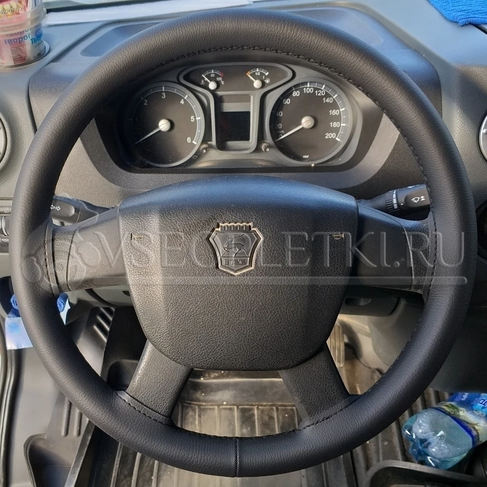 Оплетка на руль &quotГазель NEXT&quot (Газель Некст) для обтяжки обода - черная