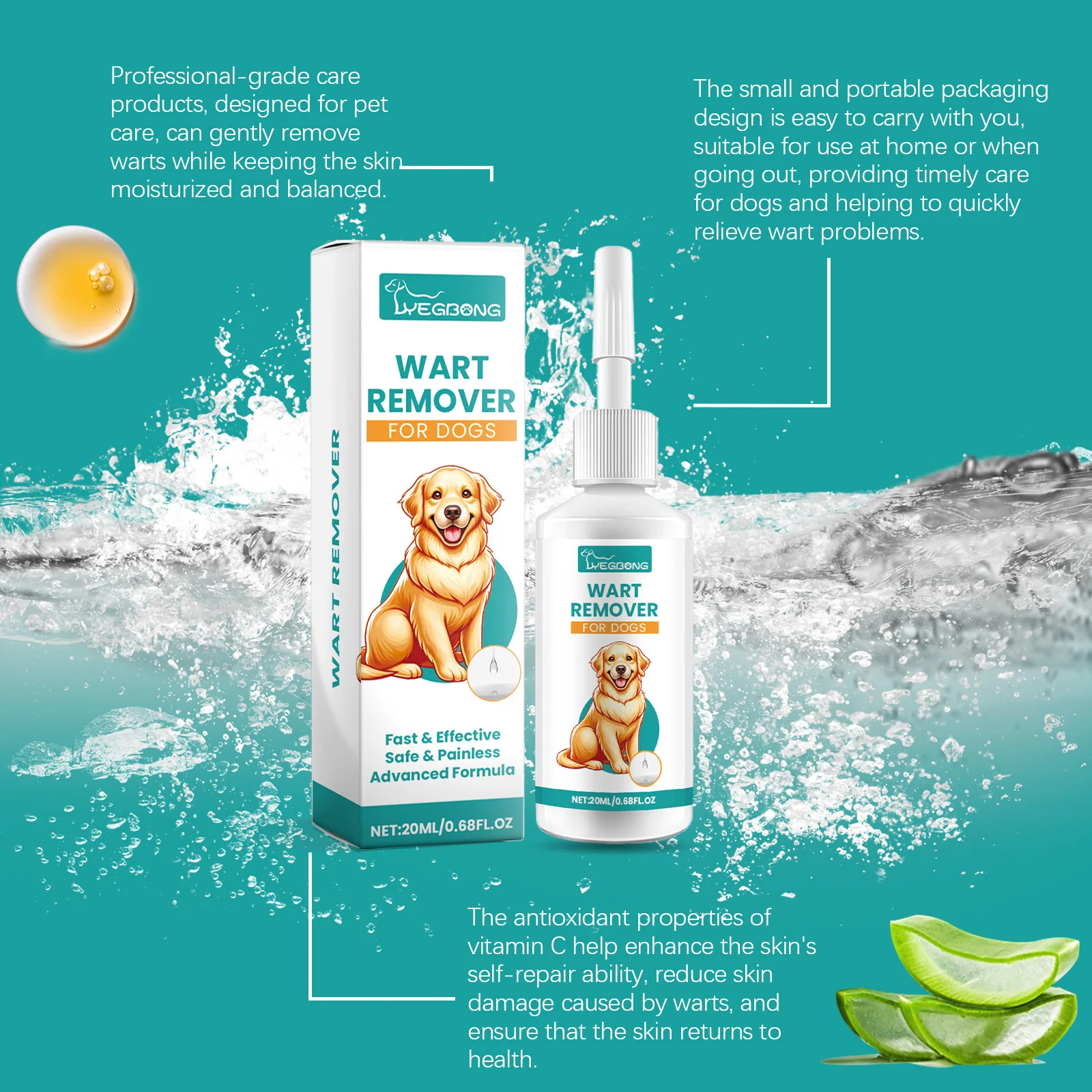 Pet Wart Removal Liquid Eliminate Corns Papilloma Remove Flesh Warts Painless Moles Cleaning Skin Tags Dog Skin Repair Liquid