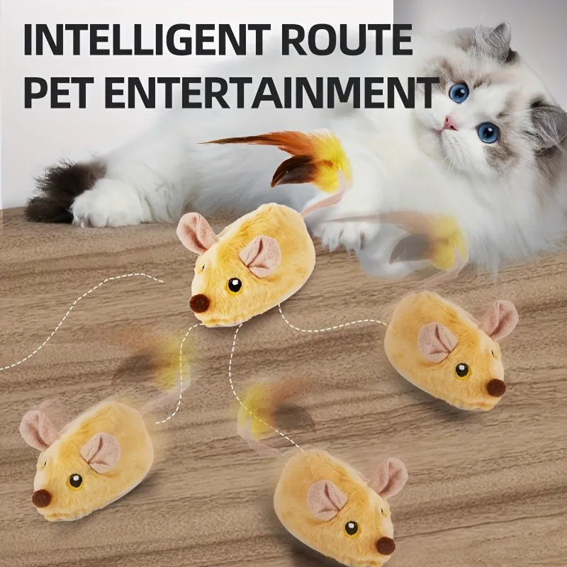 Pet Toy Cat Toy Simulation Remote Control Electric Indoor Cat And Mouse Toy Rechargeable Induction Boredom Reliever Wireless Cat Chasing