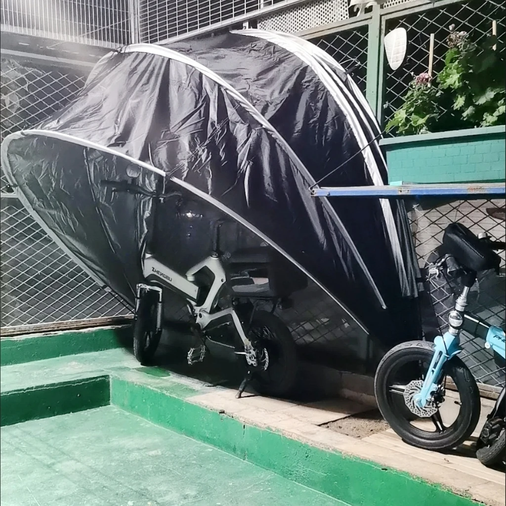 VEVOR 自転車カバー収納テント アウトドア 防水 ポータブル 4台用 210Dオックスフォード生地 防塵 自転車収納小屋 高耐久 自転車 - 5