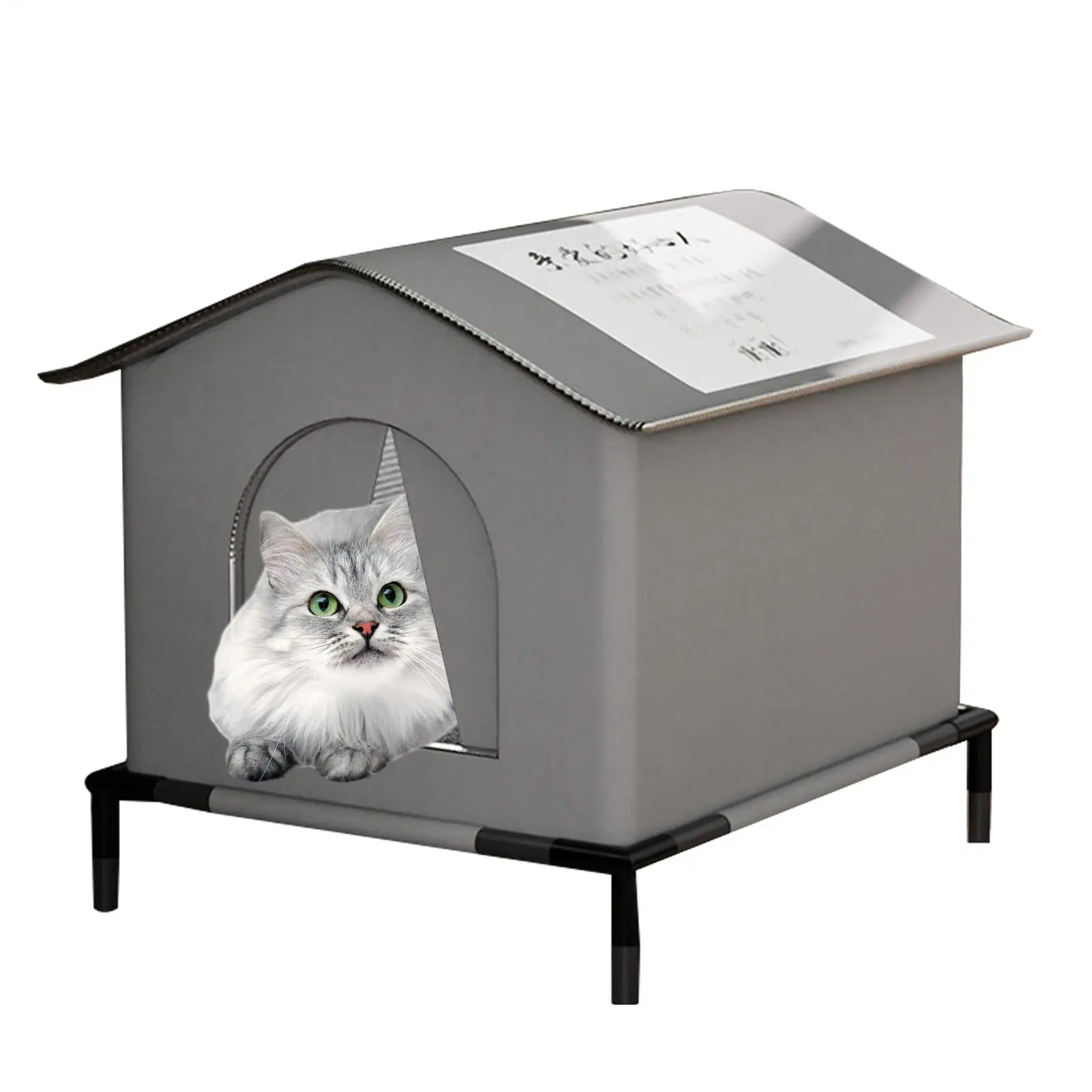 Outdoor Cat Shelter Weatherproof Stray Cat House Cold-Resistant Animal Nest Cozy Insulation for Street Balcony Garage