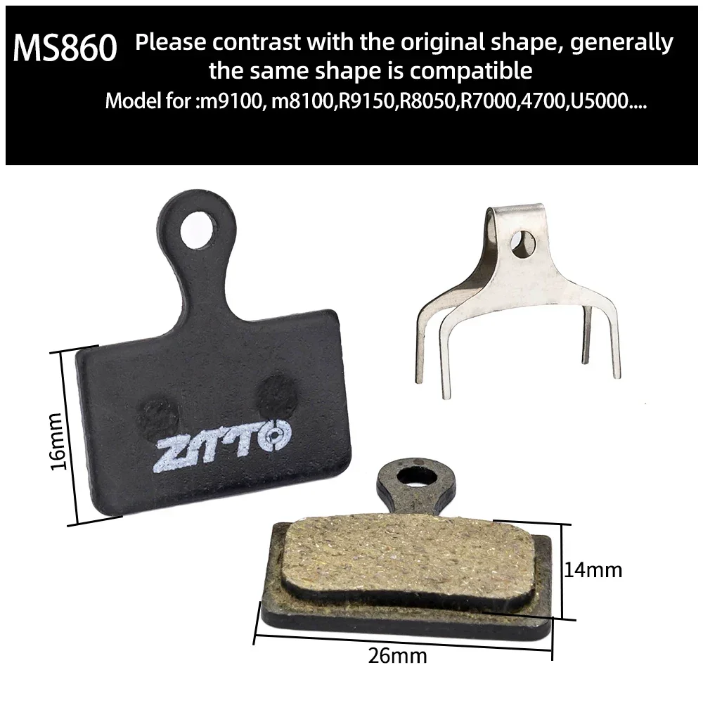 ZTTO 20 Pairs MTB Road Bike Brake Pads Full/ Semi-metallic Brake Pads Cooling For Parts M355 XT M975 BB5 M985 M9100 Guide