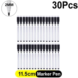 Magnetic Black Dry Erase Markers with Eraser Cap for Home, Office, and School Use (30Pcs)
