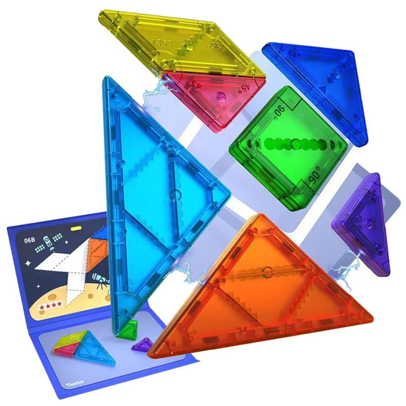 Kids Rainbow Magnetic Tangram Toys 3D Puzzles Logical Thinking