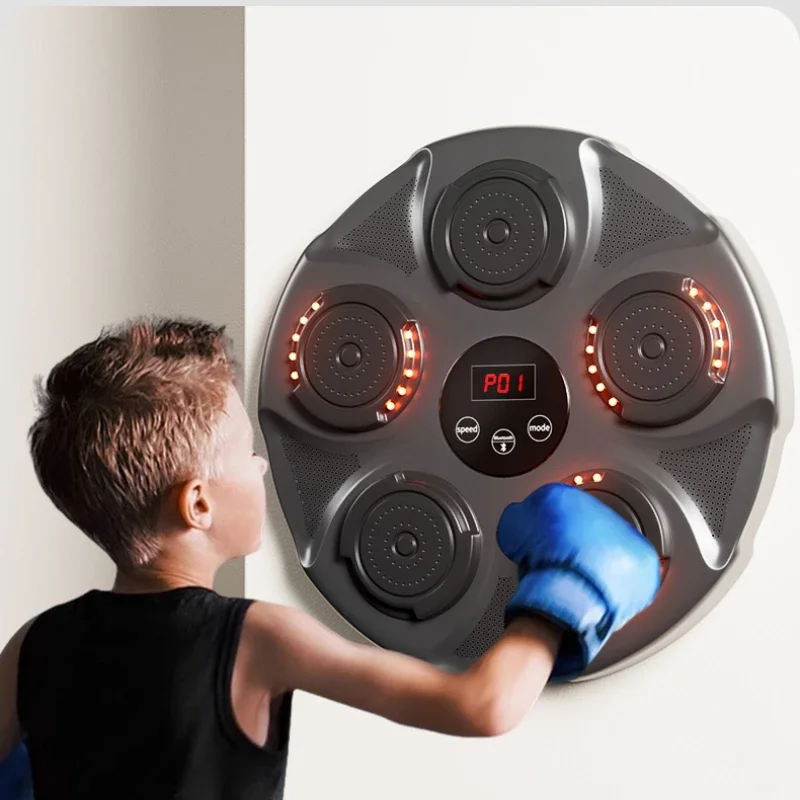 Máquina De Boxeo Musical Con Bluetooth - Montada En Pared, 9 Modos, Luces LED, Incluye Guantes, Para Entrenamiento En Casa