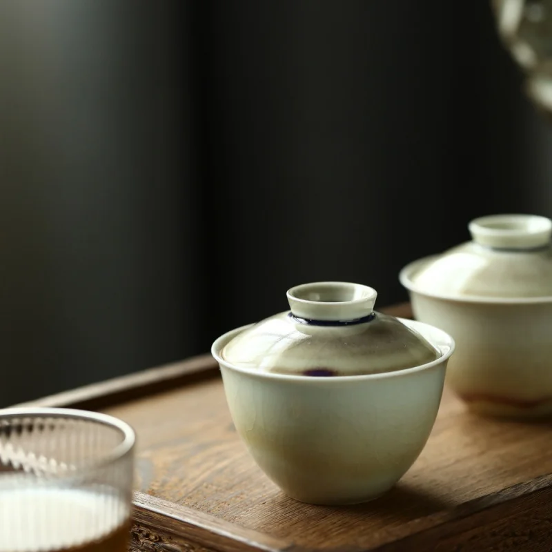 

Jingdezhen Kiln Baked Agate Color Non-Scald Glaze Kiln Daily Non-Topmy Hand-Drawn Tureen Simple and Elegant Gentle Tea Making De