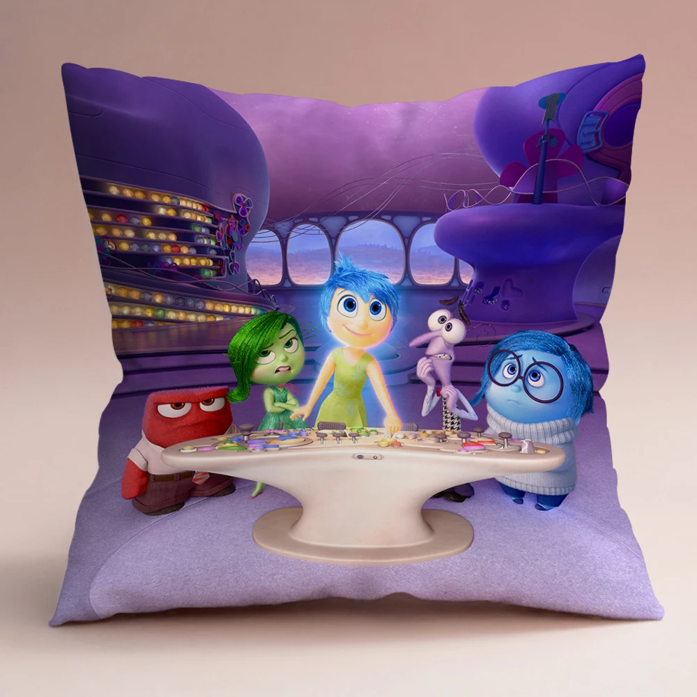 thumbnail image 1 of Funda de almohada de Inside Out 2 con dibujos animados de Disney Kawaii, alegría, tristeza, ira, funda de almohada para decoración de interiores de habitación infantil, regalos, 1 of 5