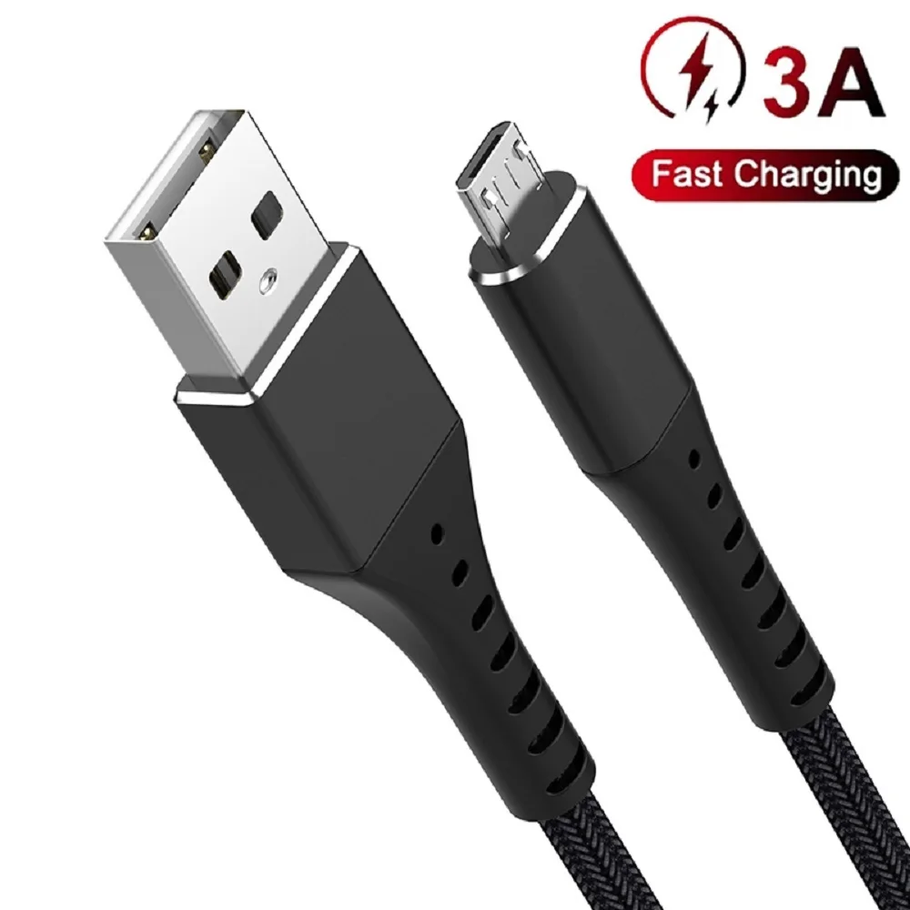 마이크로 USB 케이블 고속 충전 3A 전류 충전 나일론 짠 데이터 케이블 삼성 갤럭시 A5/A7 화웨이에 대한 1M 안드로이드 휴대 전화