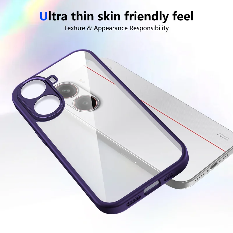 HD Clear Shockproof Transparent Phone Case with PC Back and TPU Bumper