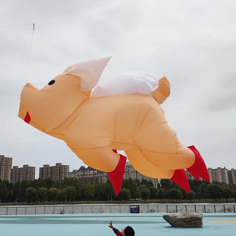 Free Shipping pig kites inflatable show giant kite pendant  flying toys for adults kites reel large outdoor games soft kite