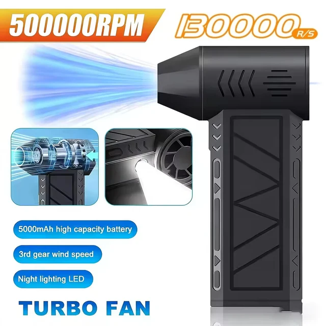 Nouveau Souffleur Turbo Jet 130000 tr/min, Souffleur d'air puissant, Moteur sans balais, Ventilateur Turbo, Ventilateur Jet, Souffleur de nettoyage, Dépoussiéreur d'air, Souffleur d'air puissant 1