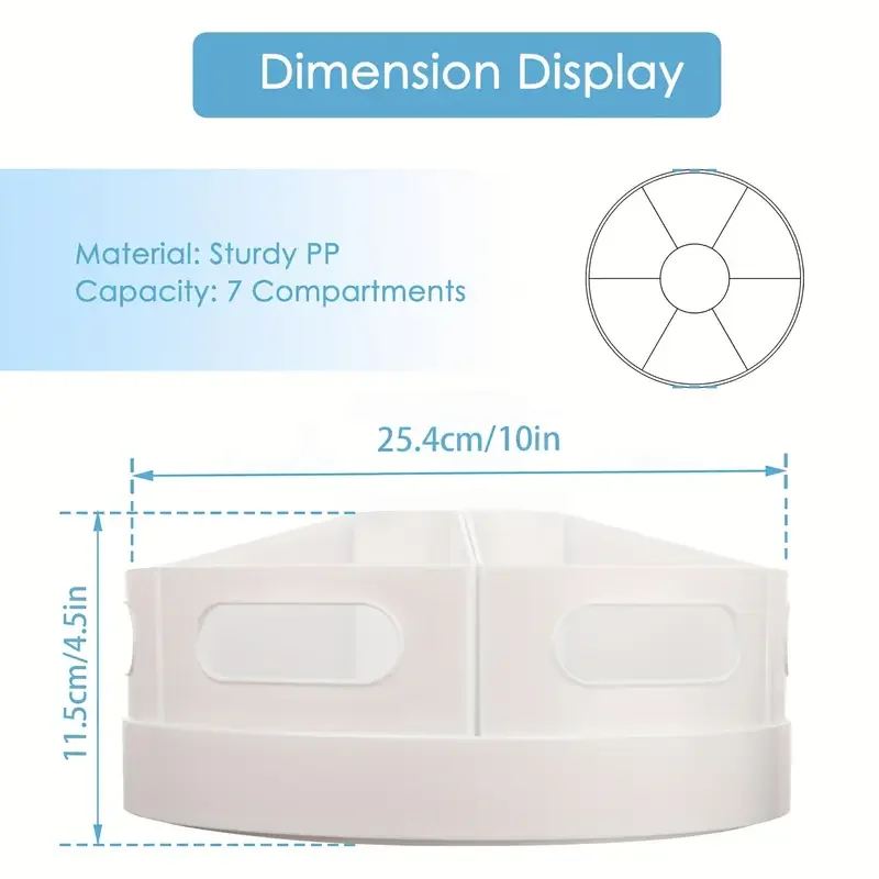 360 ° 7 Çıkarılabilir Kutulu Döner Masa Düzenleyici Çoklu Kalemlik Ofis Aksesuarları Kırtasiye Kalem Ofis Okul