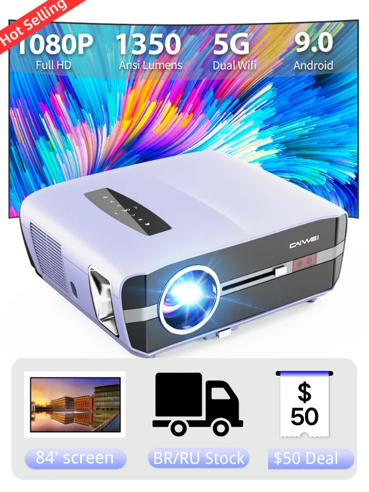 1080p Full HD Video Projector Portable Projector 4K WiFi Bluetooth Proyector  Android Smart TV Data Show Home Theater проектор - AliExpress