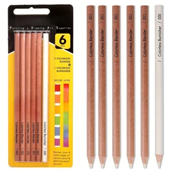 Professional Carbon and Charcoal Sketching Pencil Set - Art Drawing Tools for Highlighting and Shading (6pcs A)